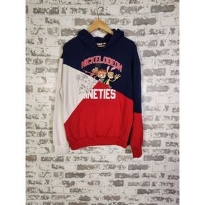 Nickelodeon Hoodie Mens XL‎ Nineties Nick At Night Rugrats Colorblock Sweatshirt